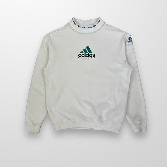Palace x Adidas EQT Crewneck Sweatshirt In Off White & Green