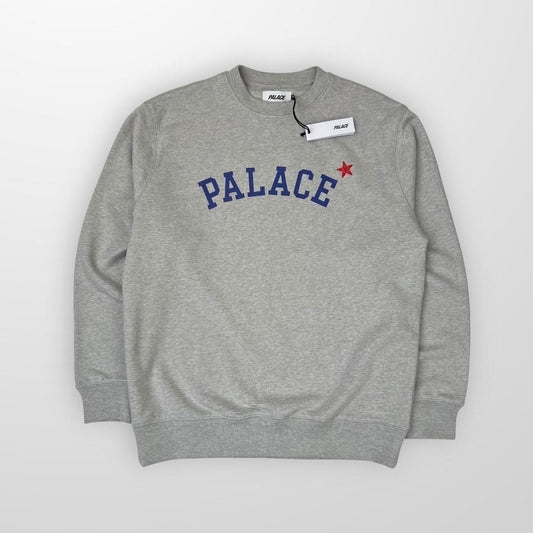 Palace Star Crew Sweatshirt In Grey Marl