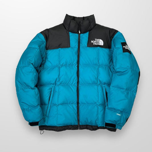 The North Face Lhotse 700 Fill Down Puffer Jacket In Blue & Black