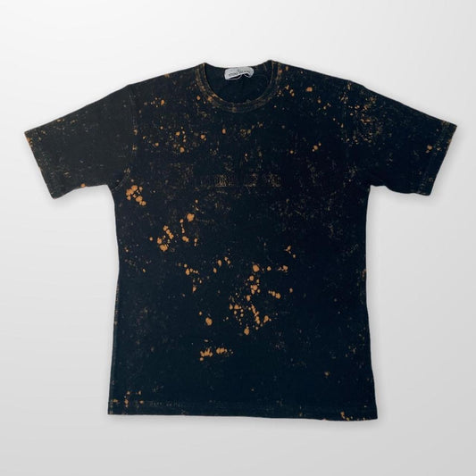 Stone Island Off-Dye Corrosion T-Shirt In Black & Orange