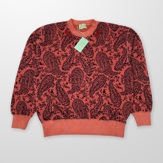 Aries Felpa Paisley Reverse Sweatshirt In Coral