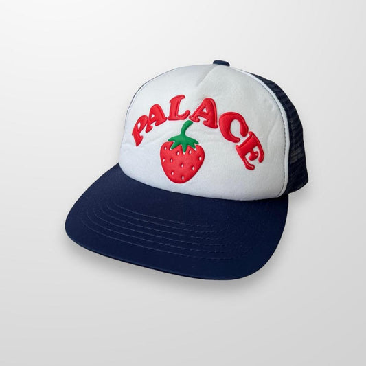 Palace Strawberry Trucker Hat In Navy