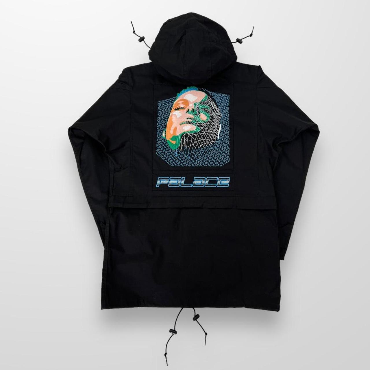 Palace Ark Air Unlined Smock Jacket In Black W/ Dreamscape Picture On Back