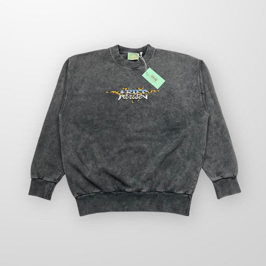 Aries Chrome Desert Sweatshirt In Acid Wash / Dark Grey