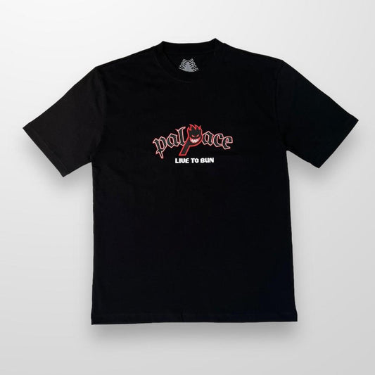 Palace x Spitfire P-Head 'Live To Bun' T-Shirt In Black & Red