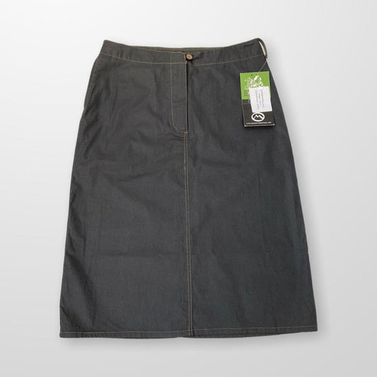 Vintage Maharishi Flat Front Skirt In Dark Grey