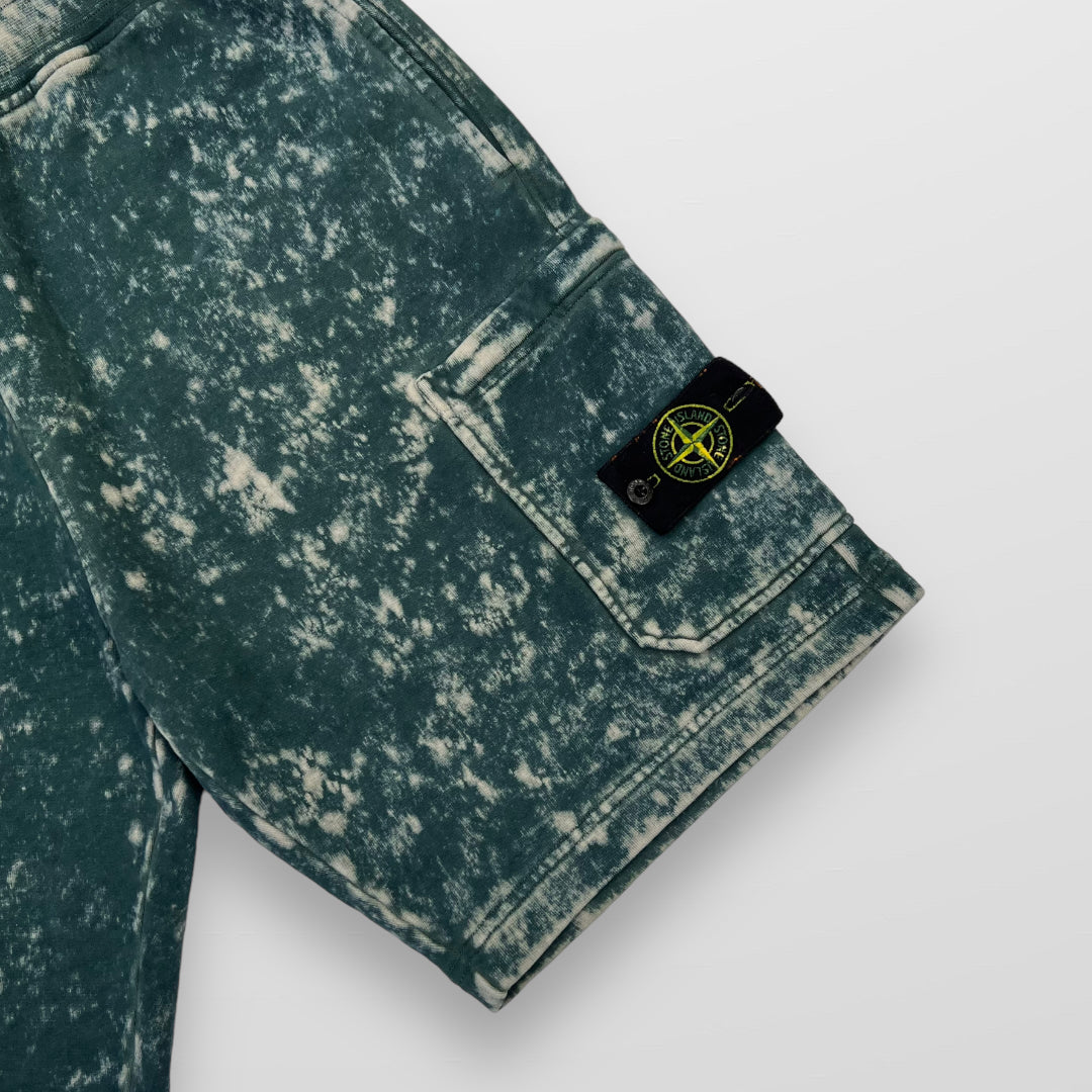 Stone Island Camo OVD Treatment Tracksuit Shorts In Green