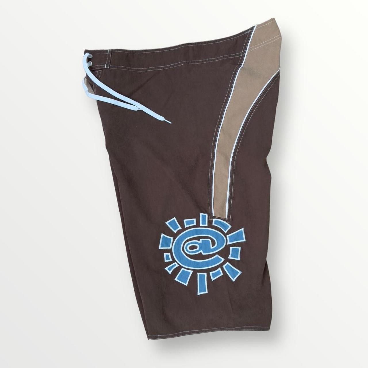 ADWYSD AI Board Shorts In Brown & Blue