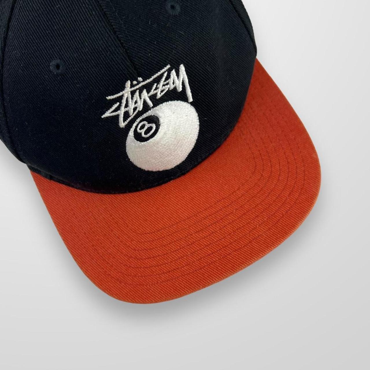 Stussy 8 Ball Cap In Black & Orange