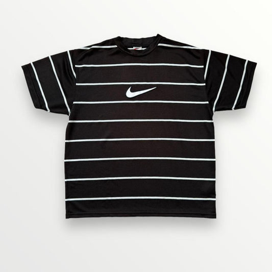 Y2K Nike Striped Jersey T-Shirt In Black & White