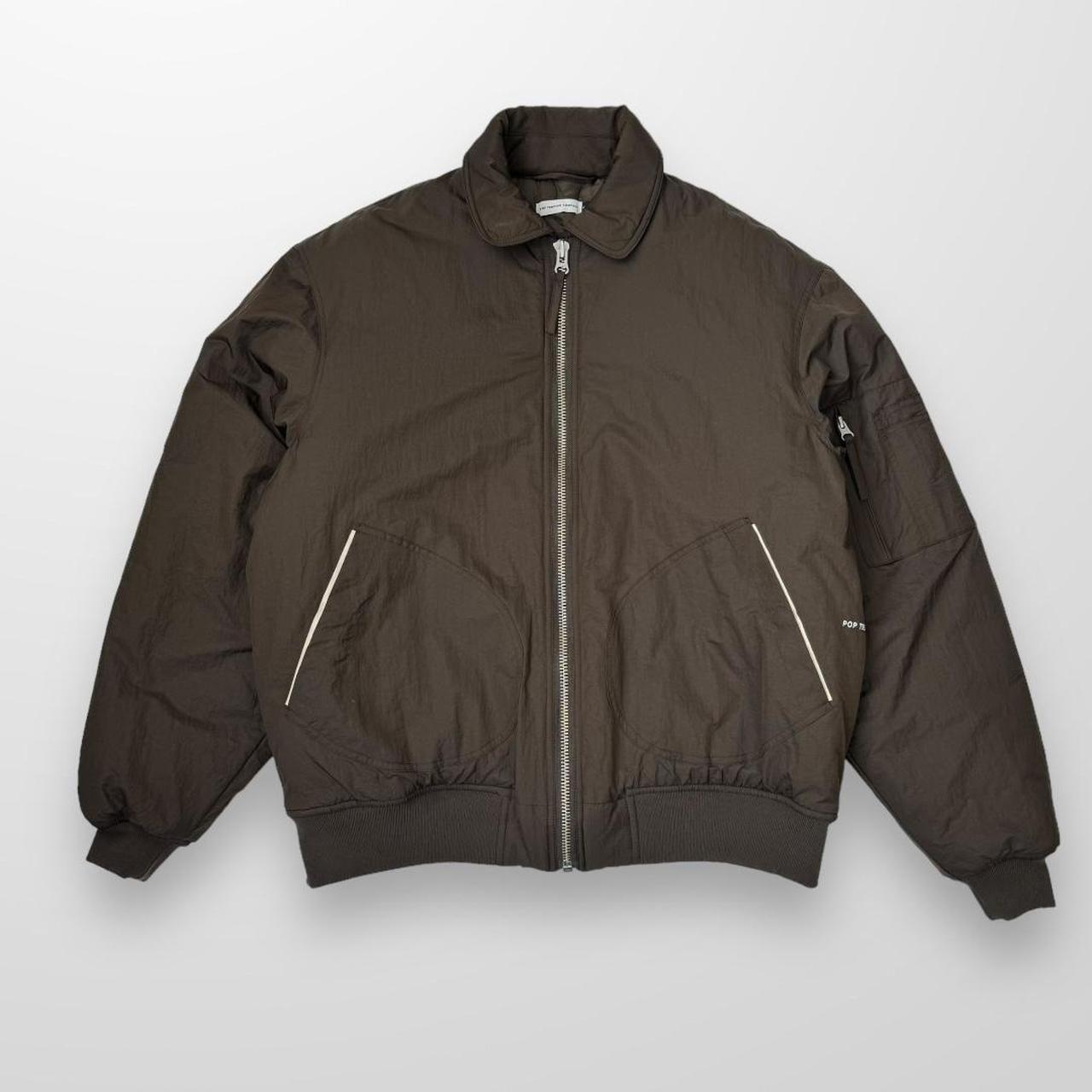 Pop Trading Company Flight Jacket In Brown & Cream