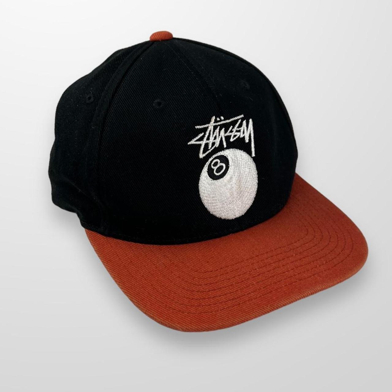 Stussy 8 Ball Cap In Black & Orange