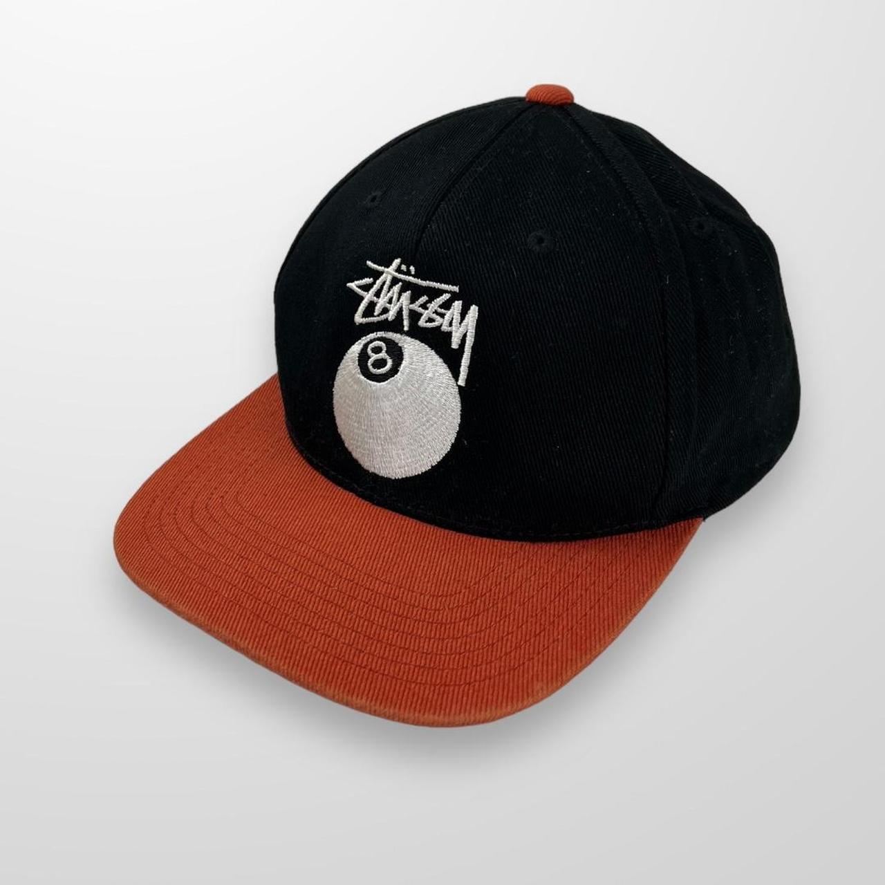 Stussy 8 Ball Cap In Black & Orange