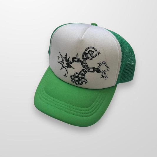 ADWYSD Trucker Mesh Cap In Green & White