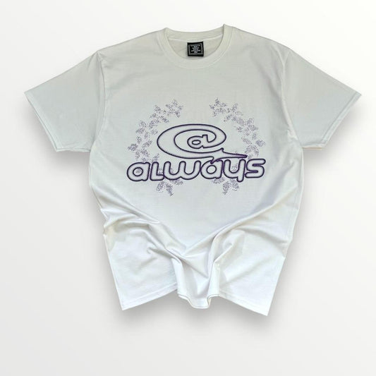 ADWYSD JCM T-Shirt In White & Purple Graphic