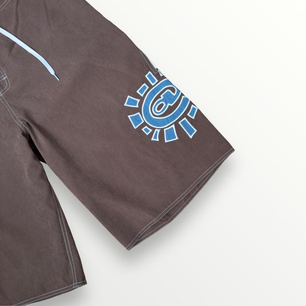 ADWYSD AI Board Shorts In Brown & Blue