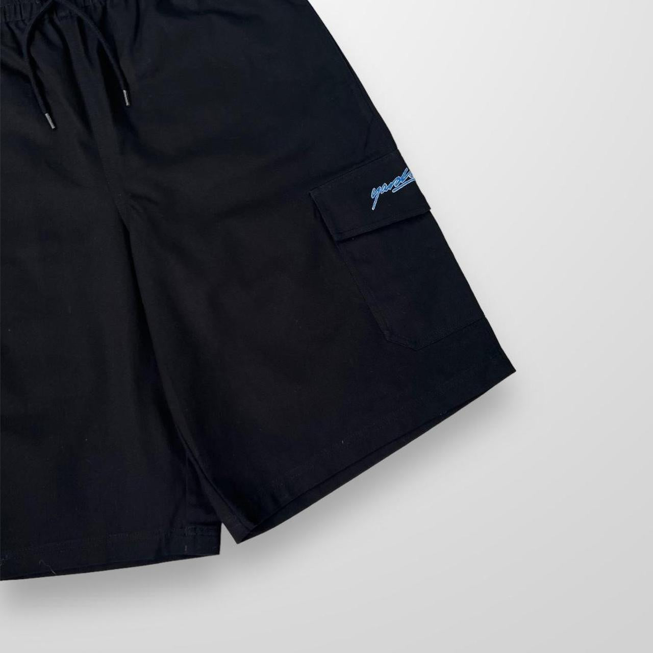 Yardsale Cargo Shorts In Black & Blue