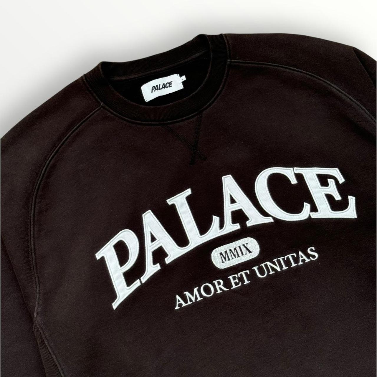 Palace Unitas Crew Sweatshirt In Black (Brown)