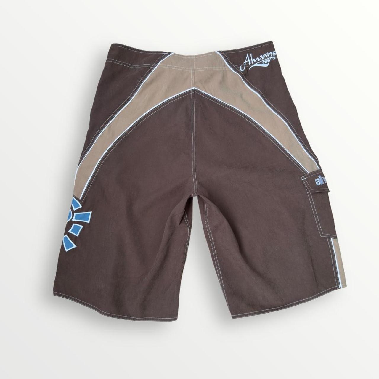 ADWYSD AI Board Shorts In Brown & Blue