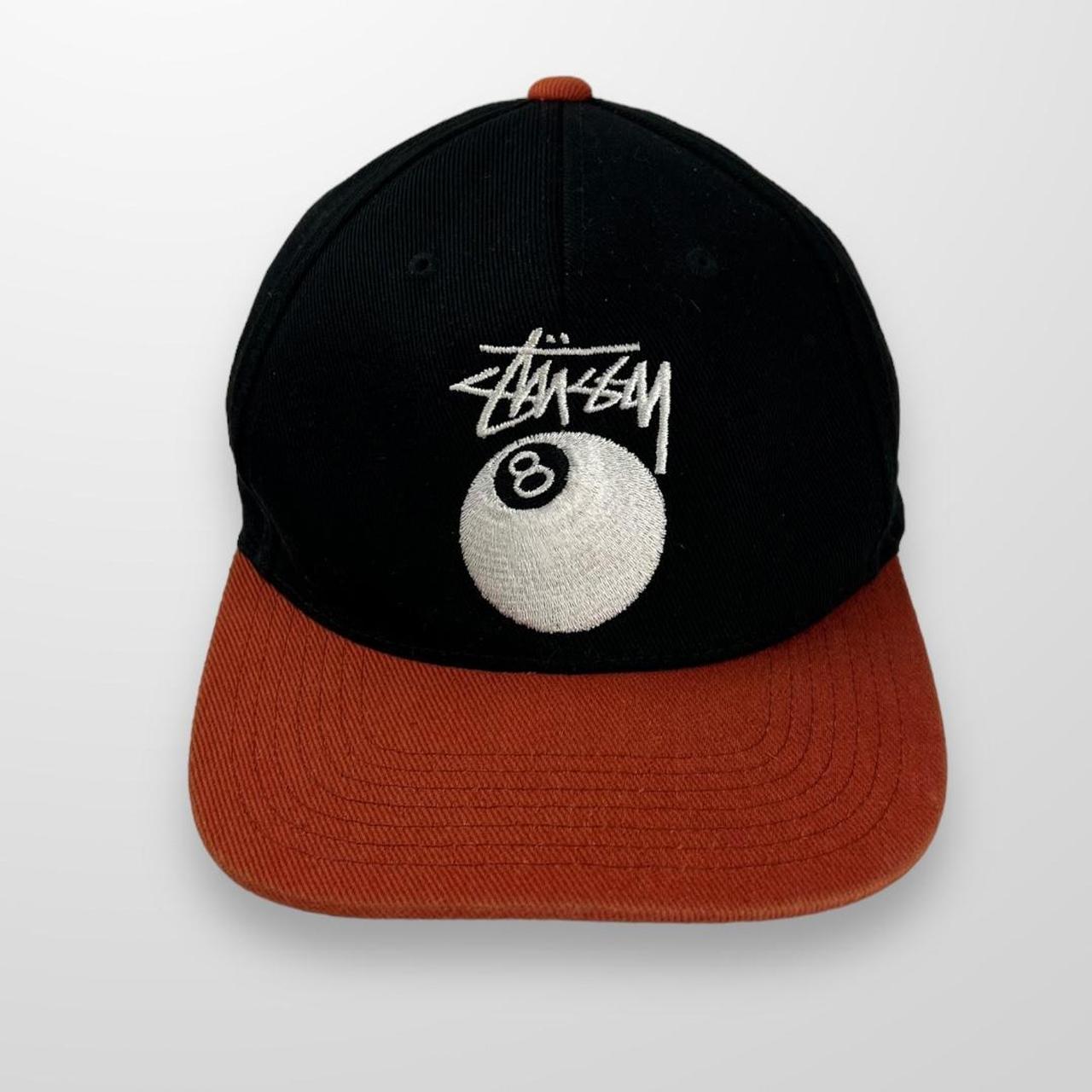 Stussy 8 Ball Cap In Black & Orange