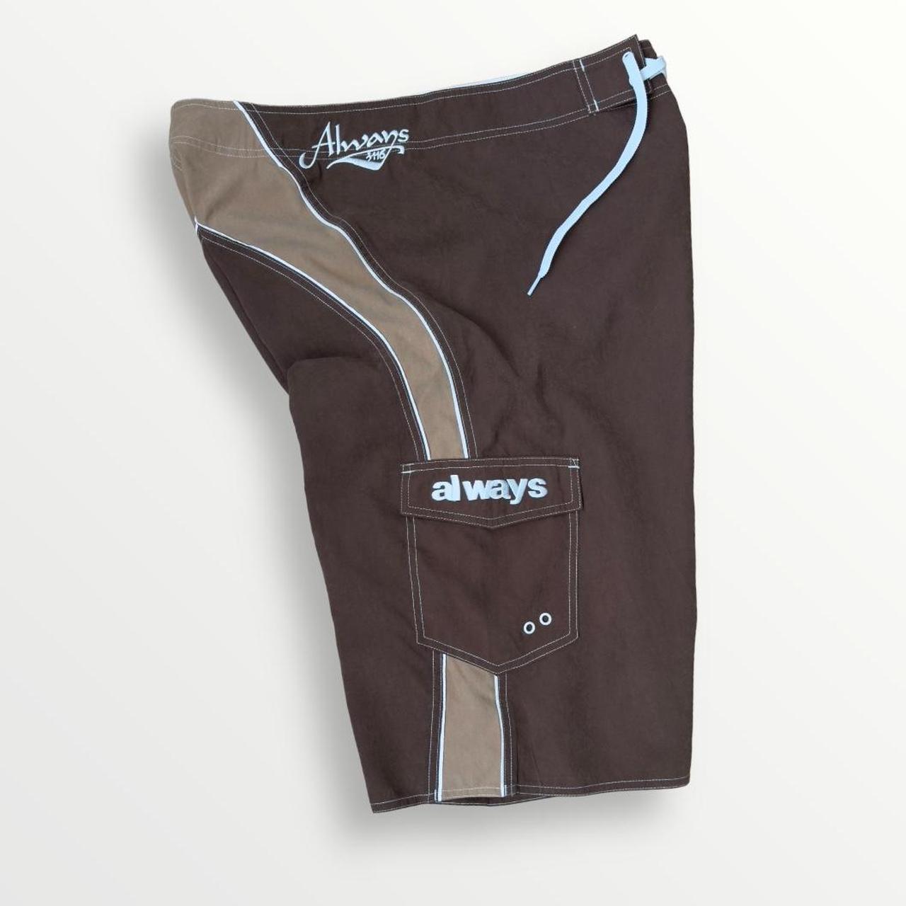 ADWYSD AI Board Shorts In Brown & Blue