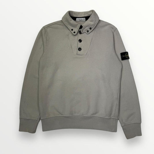 Vintage Stone Island Soft Cotton Button Down Sweatshirt In Stone & Overdyed Black