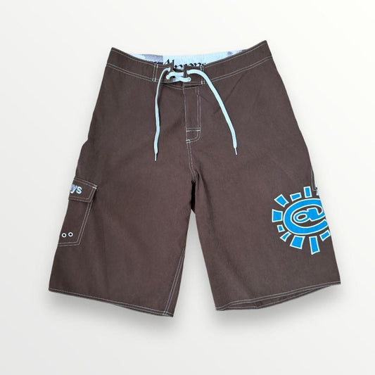 ADWYSD AI Board Shorts In Brown & Blue