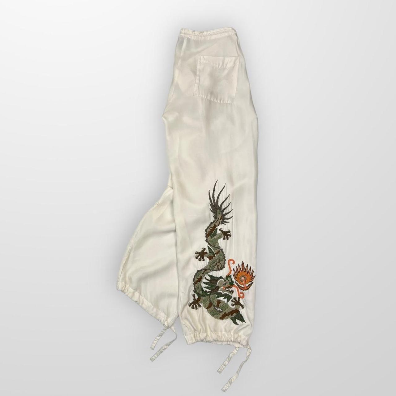 Maharishi Silk Sno Pants In Cream W Dragon Embroidery Ben s Bits