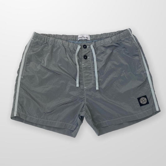 Stone Island Nylon Metal Shimmer Shorts In Silver