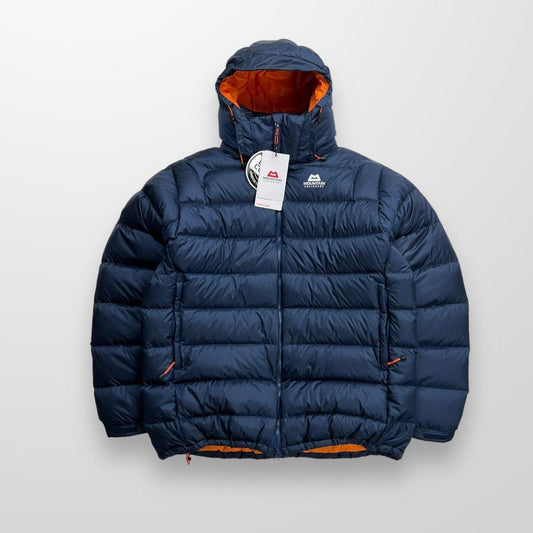 Mountain Equipment Lightline Puffer Jacket In Navy & Orange