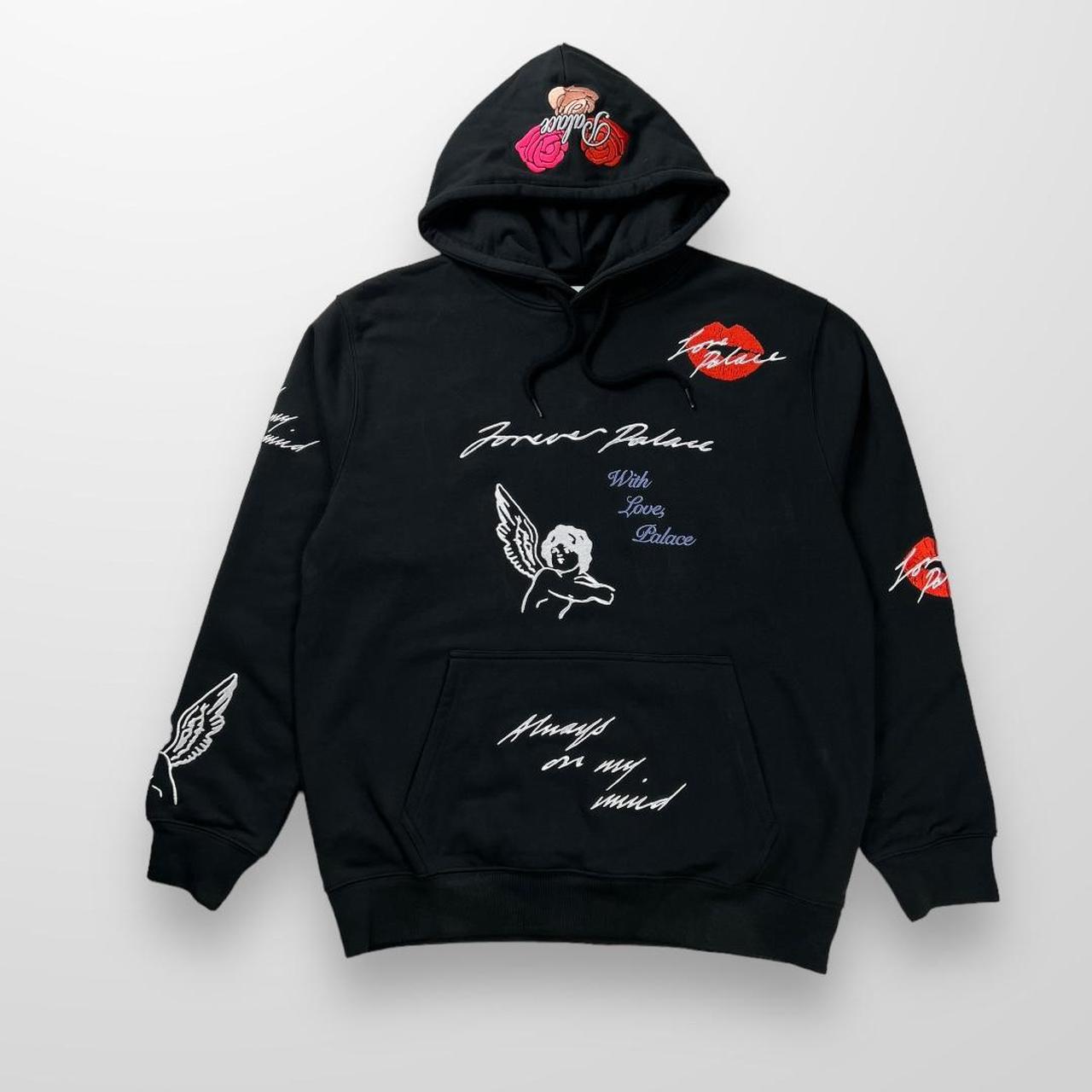 Palace Love Letter Hoodie In Black