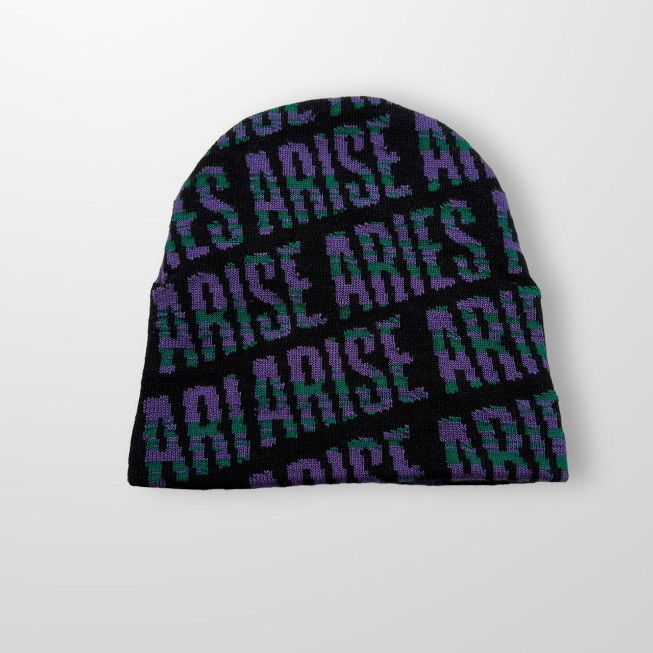 Aries Repeat Logo Beanie In Black