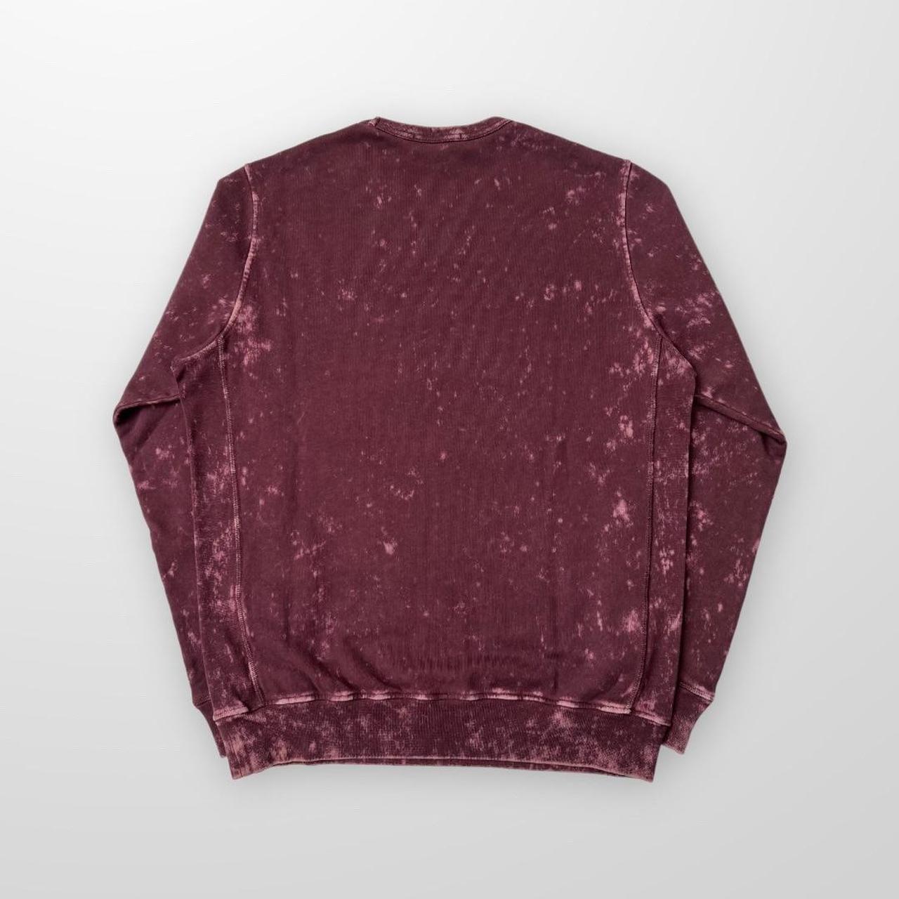 Stone Island Crewneck Sweatshirt In Off-Dye OVD Treatment Garment Dyed / Burgundy