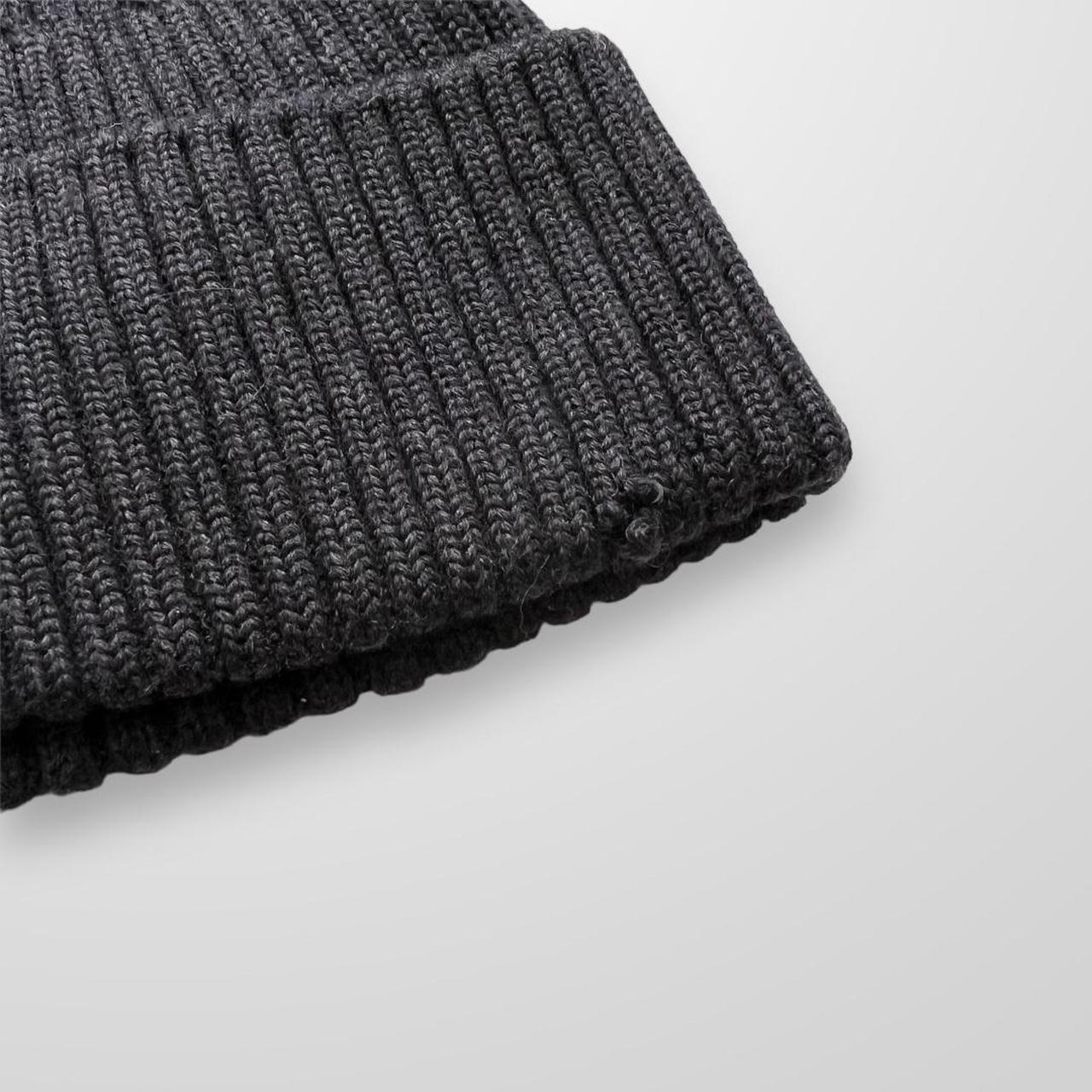 Prada Knitted Beanie Hat In Dark Grey