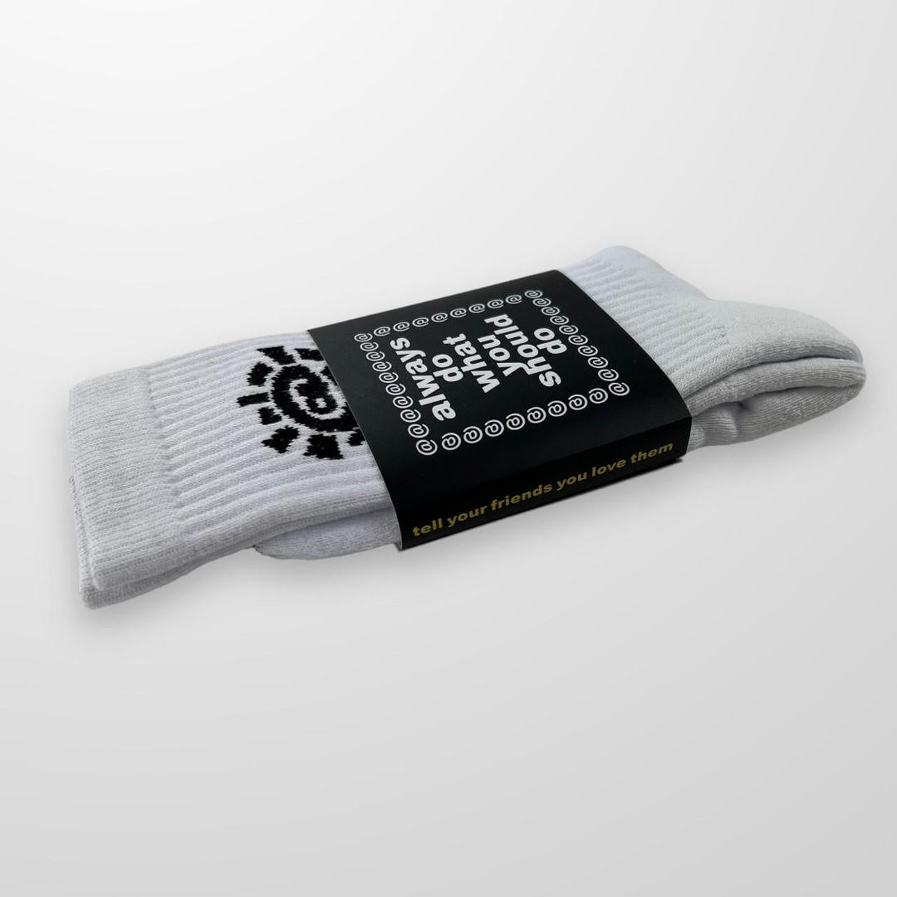 ADWYSD Socks In White & Black