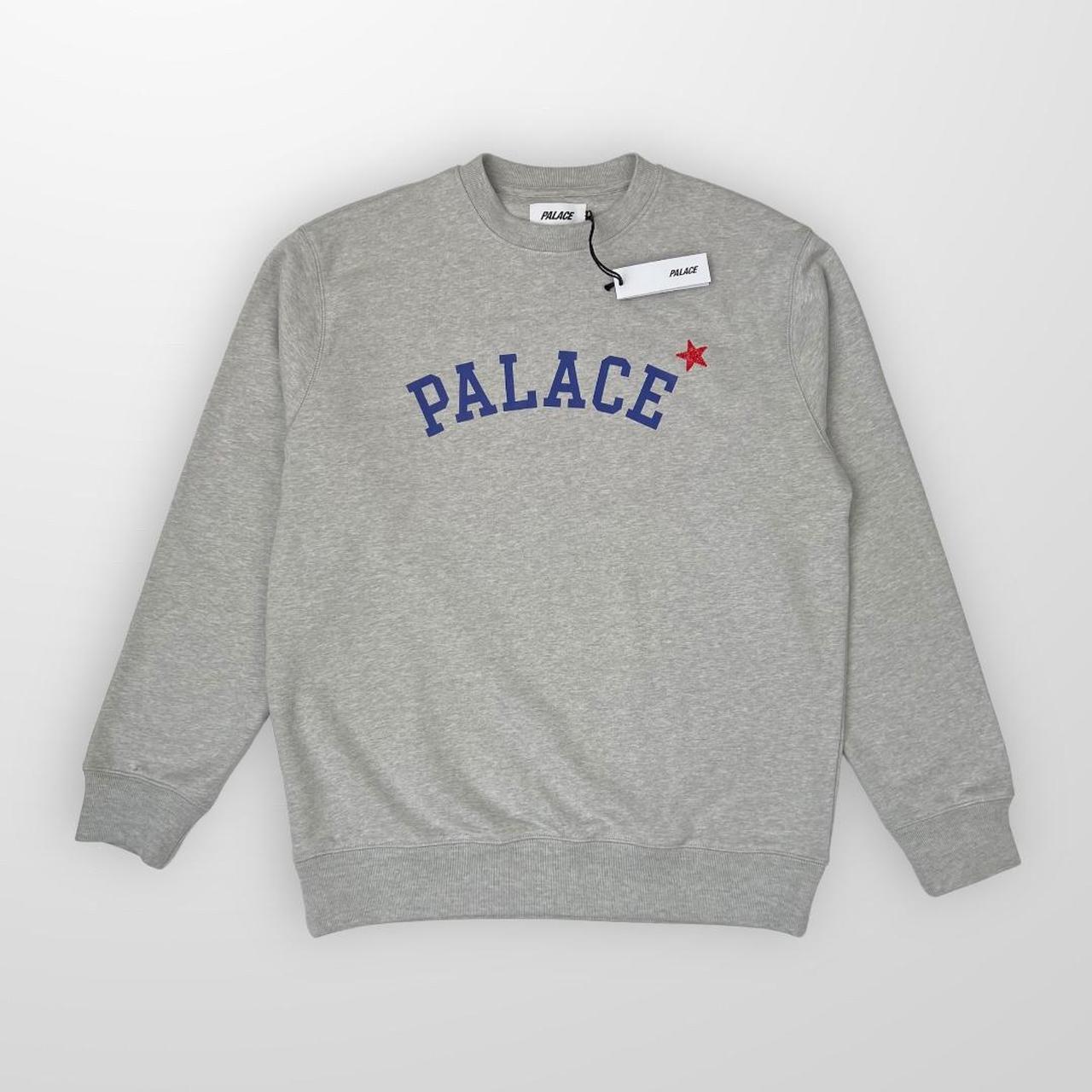 Palace Star Crew Sweatshirt In Grey Marl