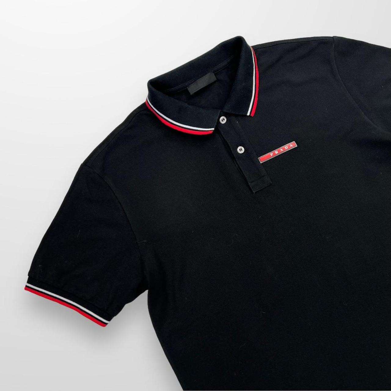 Prada Polo Shirt In Black & Red