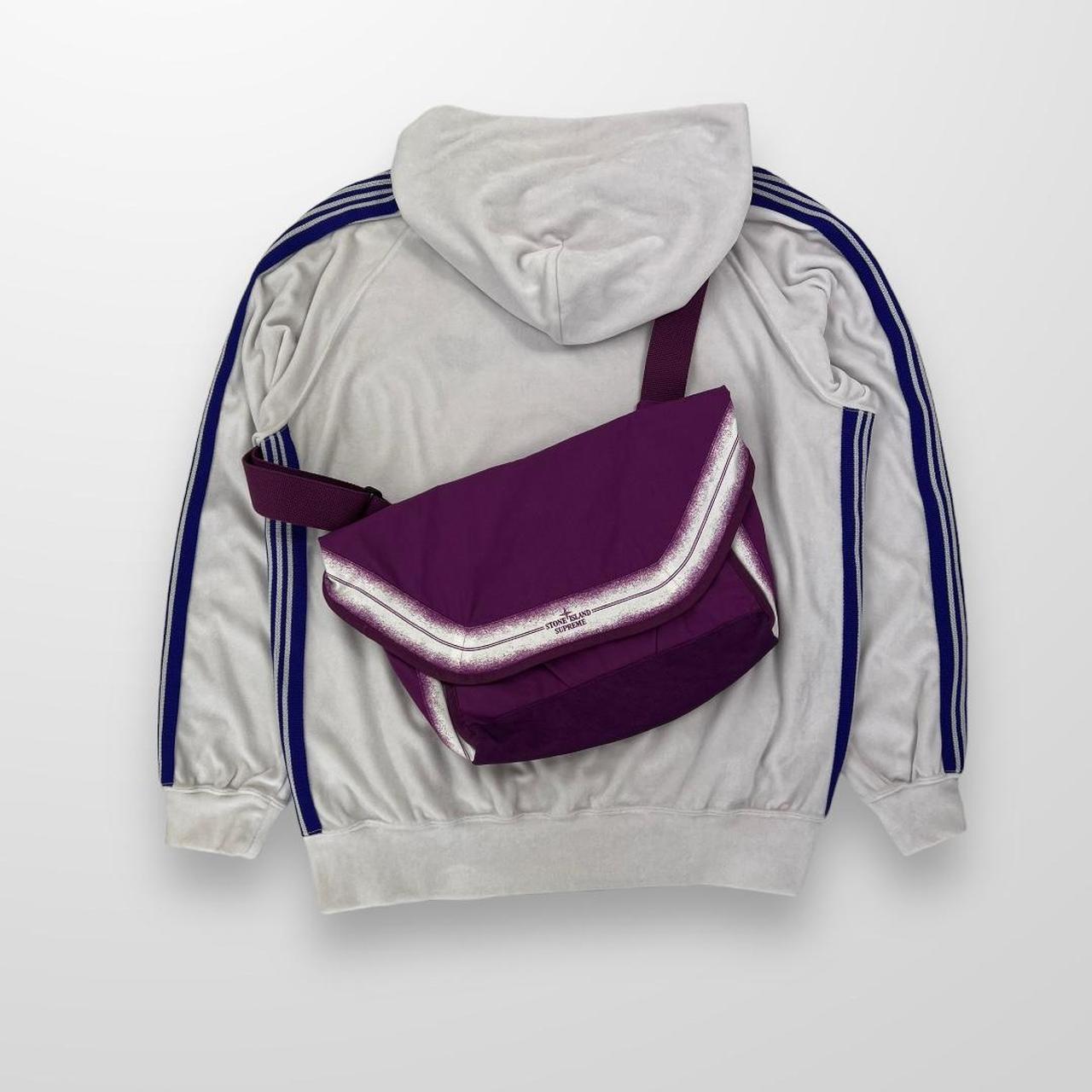 Needles Velour Hoodie In White & Purple