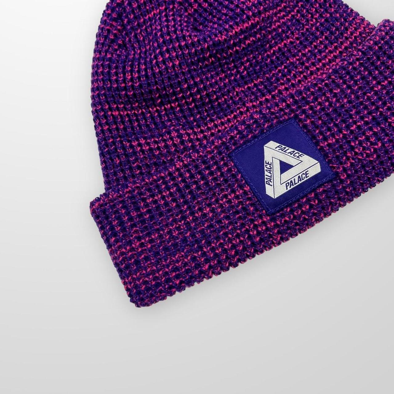 Palace Tri-Ferg Patch Beanie Hat In Purple