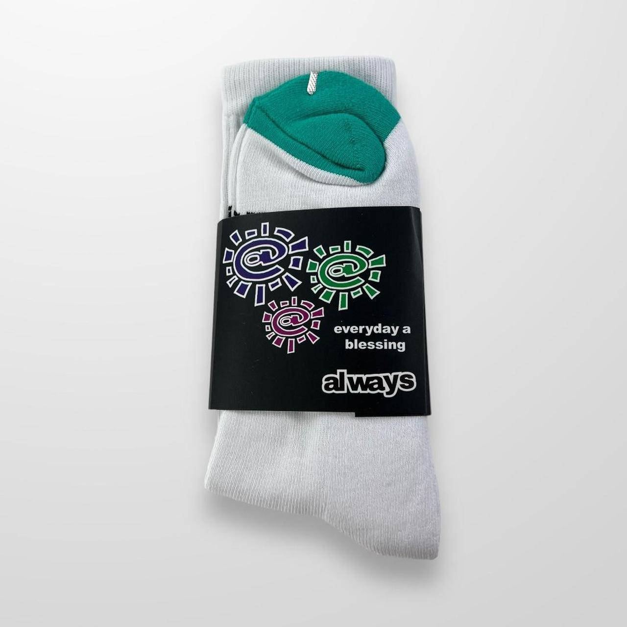 ADWYSD Socks In White & Green