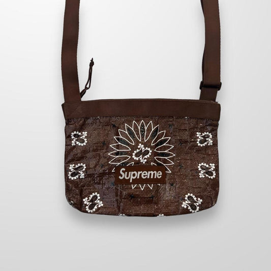 Supreme Bandana Tarp Side Bag Brown