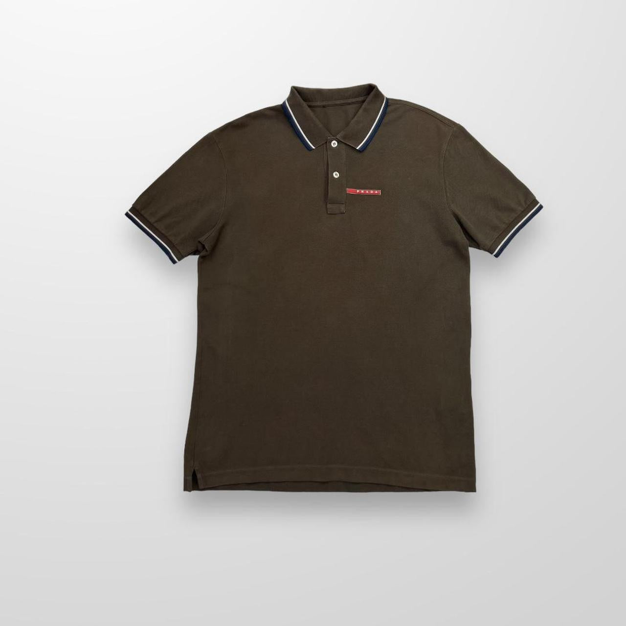 Prada Polo Shirt In Brown & Red