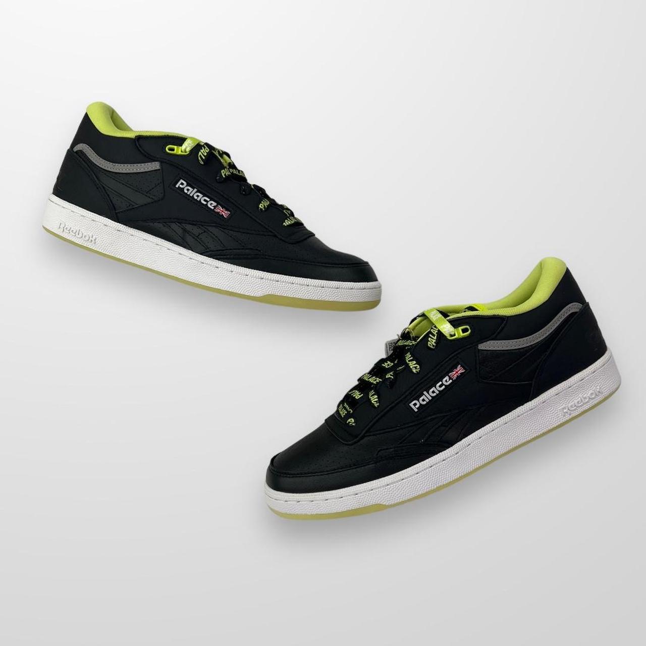 Palace x Reebok Club C Mid II Revenge Trainers In Black Acid Yellow