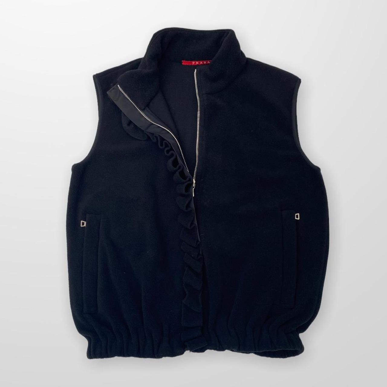 Vintage Prada Fleece Gilet In Black