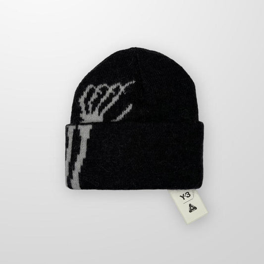 Palace Y-3 Adidas Skull Beanie In Black / White