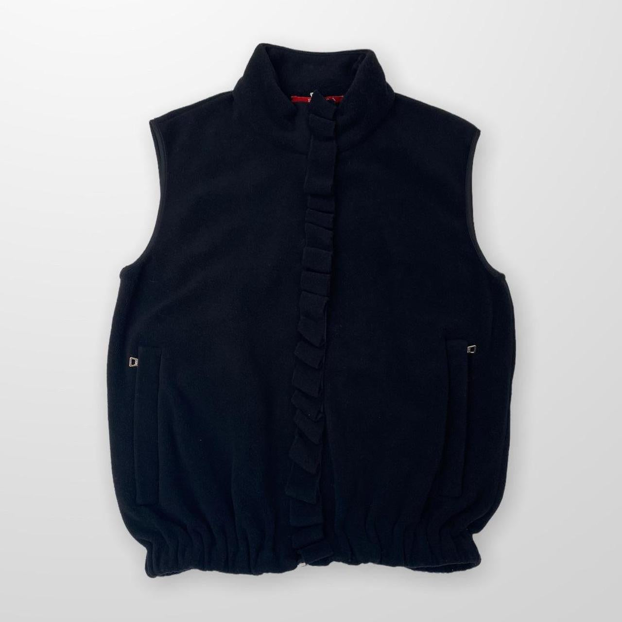 Vintage Prada Fleece Gilet In Black