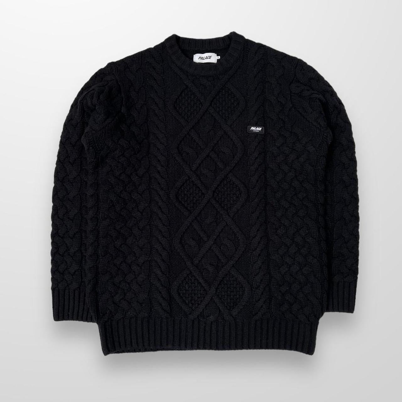 Palace Cable Knit Jumper In Black