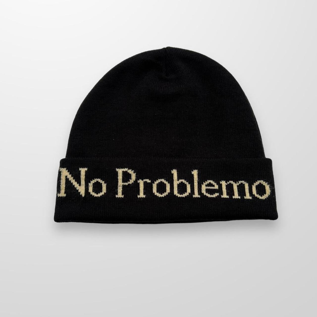 Aries No Problemo Beanie In Black & Cream