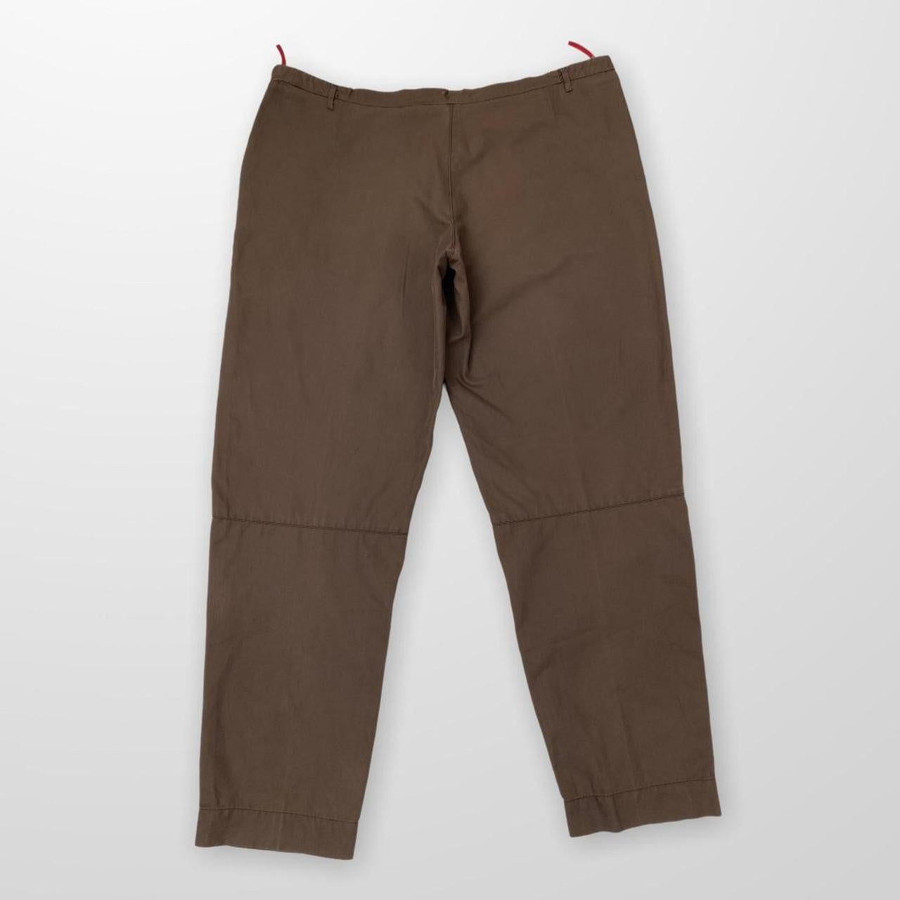 Vintage Prada Nylon Trousers In Brown