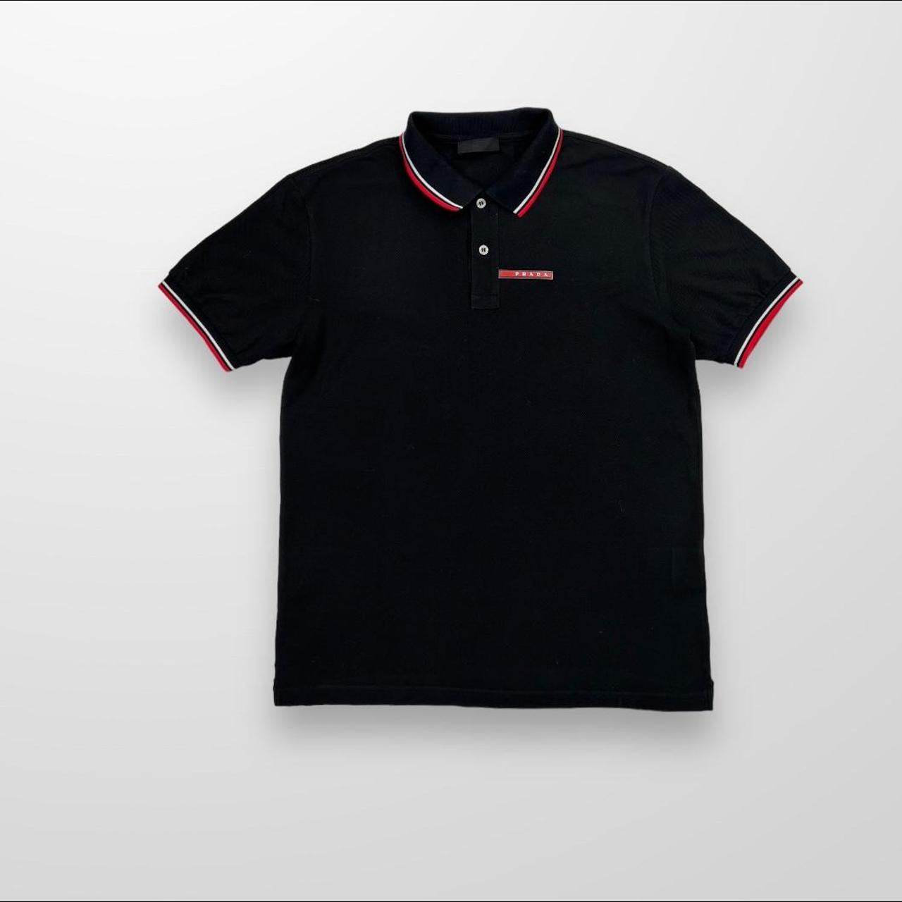 Prada Polo Shirt In Black & Red